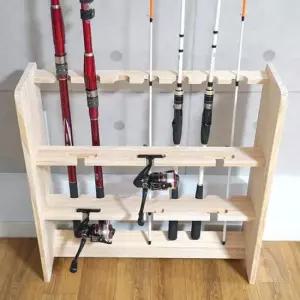 취미낚시 아름데코 원목 낚시대 멀티 로드 거치대 7구+6구