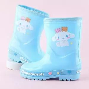 아동용 장화 하늘색 캐릭터 프린팅 미끄럼 방지 밑창 우천 신발 유아 레인 부츠