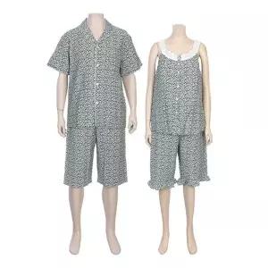 [NS홈쇼핑][바바라]나뭇잎나염 레이온 남여 커플파자마세트AWP4621S AMP4621S..[35751892]