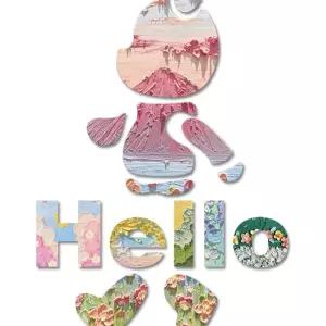 카페포토존 곰돌이 벽지 스티커 술집 스튜디오 헬로