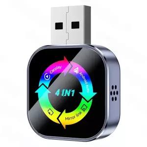 호환 공개4in1 무선 카플레이 어댑터 안드로이드 오토에어플레이미러링크카플레이 유선 카플레이가 장착된
