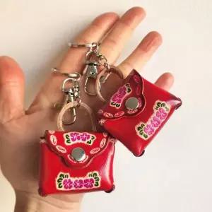 가죽 소형 동전 지갑 수제 미니 지갑 카드 수납 휴대용 컴팩트