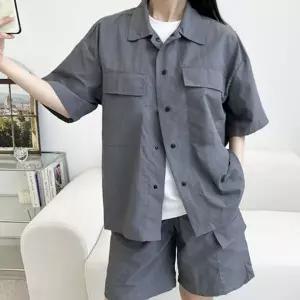 베이직 여성 반팔 셔츠 반바지 여자 여름 트레이닝 반팔 반바지