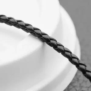 남자 가죽 레더 목걸이줄 초커 레더줄 블랙 가죽끈 써지컬스틸