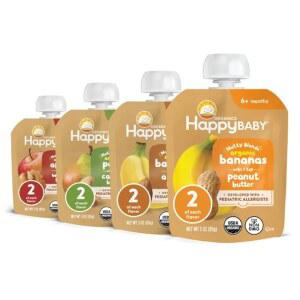 해피 베이비 스 너티 블렌드 2단계, 과일 및 견과류 버터, 알레르겐 도입 에게 적합한 질감, 6개월 이상, 8가지 품종 Ct
