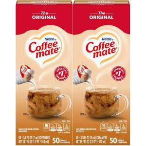 네슬레 커피 메이트 리퀴드 커피 크리머 싱글, 오리지널, 50Ct 박스(2팩)
