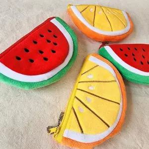 과일모양 미니 오렌지 수박 동전지갑 파우치 소형 지갑 휴대용