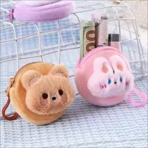 귀여운 캐릭터 미니 지갑 카드 동전 수납 파우치 휴대용 아크릴