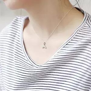 행운을 가져다주는 돌고래 고래 꼬리 925 실버 목걸이 남녀공용