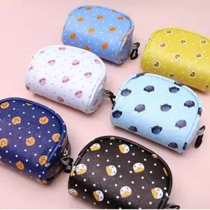 [골드스마일]미니 동전 반달 지갑 네이비 캐릭터 디자인 귀여운 소형 컴팩트