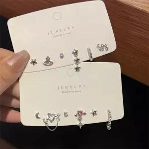 925실버 미니 큐빅 진주 우주별 달 하트 데일리 학생 은침 귀걸이