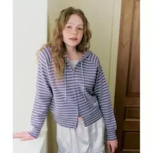 ROEM 스트라이프 후드 가디건_RMCKG23YT1_PURPLE 158733