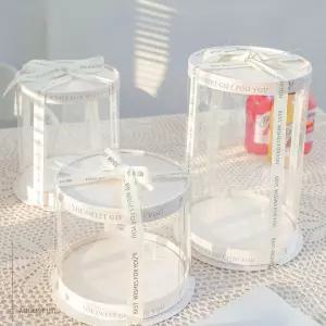 케이크 상자 포장 원형 투명 박스 용기생일 케？？ 떡