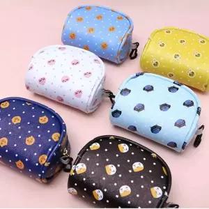 [셀러에이드]미니 동전 반달 지갑 네이비 캐릭터 디자인 귀여운 소형 컴팩트