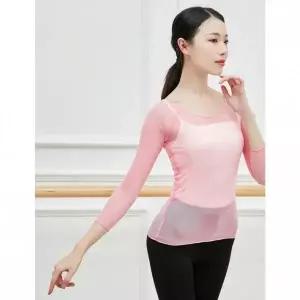 [콩심팥심]발레 요가 탑스 메쉬 여성 보디빌딩 체조 댄스 라틴라인 0 라인