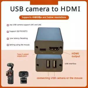 호환 USB2.0 카메라UVC 프로토콜 - HDMI 변환기 및 Pocket3  Insta 360X5  Action 5 pro - HDMI 변환기