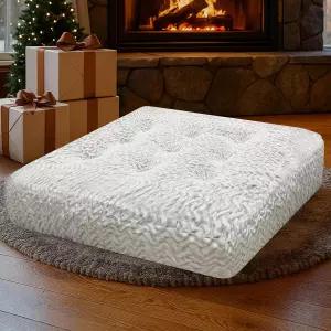 편안함 사각 바닥 쿠션 ？ 벨벳 1팩 부드러운 시트 셰브론 가정용 베개 패드 브러시드 명상 겨울 22 다다미