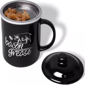 스트레이너가 있는 세라믹 베이컨 그리스 용기 손잡이가 25온스 저장 주방용 키퍼 키퍼블랙 식용유 농가