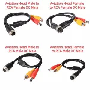호환 M12 4Pin 항공 머리 남성여성 RCA 여성남성 DC 남성 연장 케이블 전선가리개 어댑터 와이어 CCTV 카메