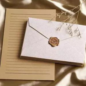 [에이치플러스몰]BS 빈티지 감성 편지 세트 편지지 편지봉투 메시지 엽서 실링왁스