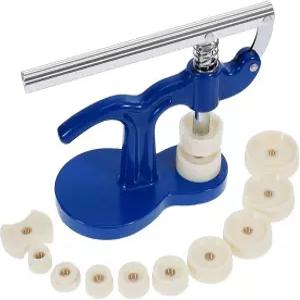 MMOBIEL 시계 프레스 세트 스냅이 뒷면 피팅 수리 도구 제조업체 12 클로즈 다이몰드에 유리 장착된 키트