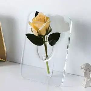 [골드스마일]한송이 깨지지 않는 아크릴 사각 플라스틱 인테리어 화병 꽃병