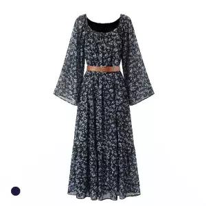 클라셰 블루플라워롱원피스+벨트+스카프3SET_B6S0276