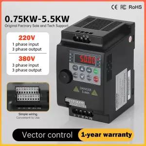 호환 VFD 인버터 마이크로 인버터 주파수 변환기 3 상 가변 주파수 드라이브 220380V 주파수 0.75KW-5.5KW