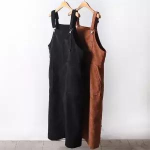 빅사이즈사랑해요 F569L111 던킨멜빵골덴롱원피스 CH (7732231A)