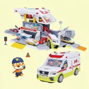 변신 구급차 장난감 병원 놀이 세트 멜로디 불빛 역할놀이 미니카 포함