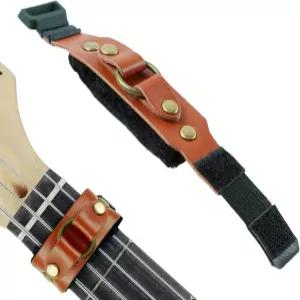 록하우스 기타 줄 음소거 감쇠기 일렉트릭 프렛 브라운 있는 링 뮤터 가죽 랩 메탈 베이스 버클 액센트가