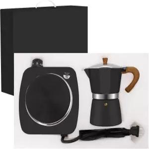 볼벤트 2in1 알루미늄 모카 냄비 세트 클래식 카페 3컵 캠핑 에스프레소 이탈리안 커피 5온스 선호 브루잉