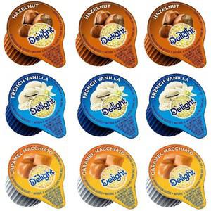 인터내셔널 딜라이트 커피 크리머 리퀴드 논데어리 크리머 싱글 3가지 맛 모음 (48) 가정, 사무실, 커피, 바, 선물용 커피 크리머 싱글