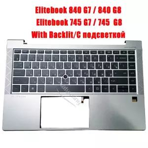 호환  HP ELITEBOOK 840 G8 745 G7 745 G8 840 G7용 Rus US 키보드 백라이트 포함 탑케이스 팜레스트