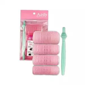 에이브 롤링 헤어 구르프 4P 핑크 앞머리 고정 헤어롤 스타일링