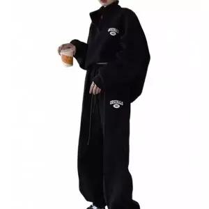 여자 오버핏 카라 트레이닝 밴딩 세트 츄리닝