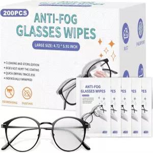 200팩 안경용 김서림 방지 물티슈 대형 포장된 촉촉하게 렌즈 472 클리너 미리 카메라폰용 개별 안경 청소