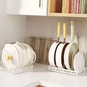 주방 프라이팬 정리대 냄비 선반 다용도 후라이팬 꽂이 수납