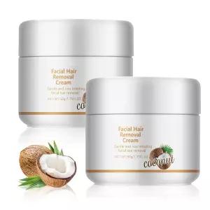 바디 민감성 피부를 위한 부드럽고 자극적이지 않은 제모 크림(2PCS)을 페이셜 크림 어퍼 립과 턱용 코코넛