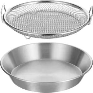 기름 필터 트레이 스테인리스 스틸 메쉬 배수 바구니 튀김기 액세서리 튀김 음식 랙 바비큐 그릴 야채