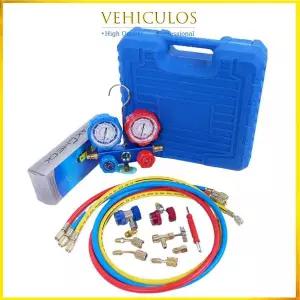 호환 3 밸브 자동차 에어컨 진단 매니폴드 게이지 세트는 R1234yf R134a R404a 냉매 작동 에 사용됩니다.
