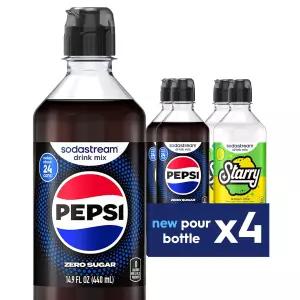 소다스트림 펩시 스타리 제로 슈가 음료 믹스 버라이어티 팩 뉴 푸어 보틀(440ml 4팩)