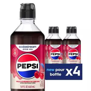 소다스트림 와일드 체리 펩시 크림 뉴 푸어 병 440ml (4팩)