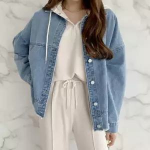 아트박스/신상오픈런 여성 루즈핏 워싱 청자켓 데일리 캐주얼 컷팅