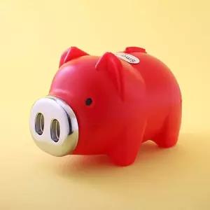 TBZ 은색코 돼지저금통 레드 대 캐릭터저금통 지폐금고