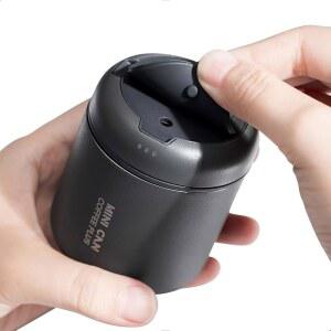 휴대용 미니 밀폐 커피 캐니스터 1컵용 CO2 원두 컴팩트하고 - 다크 있는 원두용 방출 용기, 분쇄기, 시계 친화적인 밸브가 스테인리스 스틸 여행 저장, 1온스/30g