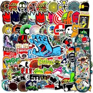 SDHM99 100개 스케이트보드 스티커 여행 가방용 노트북 컴퓨터 물병 자동차 청소년 소년 소녀 데칼 방수