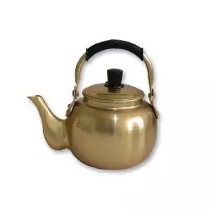 레트로 황동 주전자 2L 전통 막걸리 차 끓이기 가정용 캠핑용 주방용품