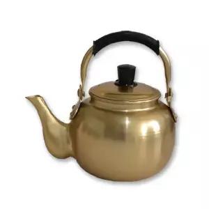 레트로 황동 주전자 4L 전통 막걸리 차 끓이기 가정용 캠핑용 주방용품