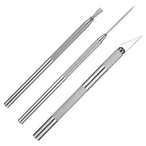 3 in 1 점토 바늘 도구 및 핀이 조각 칼과 브러시 도자기 와이어 도구에는 바늘, 공예 도자기, 깃털 포함되어 키트 텍스처